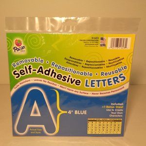 REMOVABLE SELF ADHESIVE LETTERS 4" by Pacon Blue